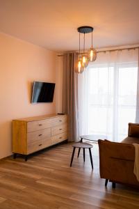 TV a/nebo společenská místnost v ubytování Apartament Sobieskiego