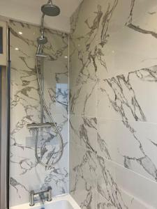 W łazience znajduje się prysznic i umywalka. w obiekcie Richmond-On-Thames, London, Luxery Apparment With Balcony w mieście Richmond