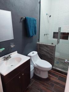 Koupelna v ubytování Casa Camichines
