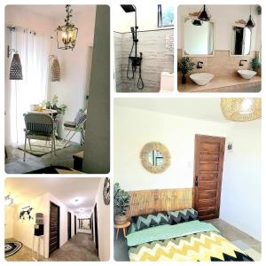 a collage of four pictures of a room at Dolores Residences Rm Bianca in General Santos