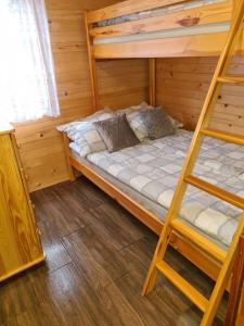 Bunk bed o mga bunk bed sa kuwarto sa DOMKI POD ZIELONYM WZGÓRZEM