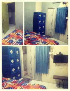 a collage of two pictures of a room at NG Shelter Cikampek【Homestay & Guest House】 in Karawang