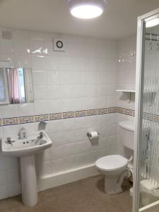 a bathroom with a toilet and a sink at The Granary in Bridlington