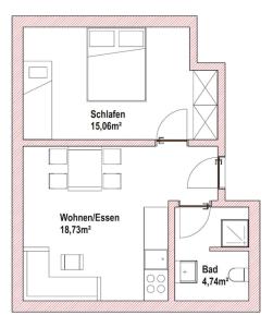 Půdorys ubytování Kiel-Russee Familienwohnung, Lademöglichkeit, Co2 Frei