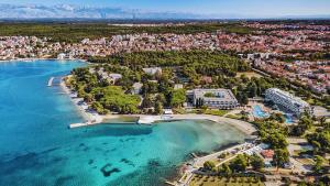 an aerial view of a city and a beach at Donata Apartments Zadar in Zadar