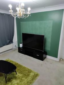 Uma TV ou centro de entretenimento em A one spacious bedroom apartment