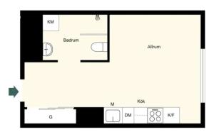 a floor plan of a small apartment at Solna Property Apartment in Stockholm