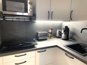 Kuchyňa alebo kuchynka v ubytovaní Appartement T2 avec Cabine, 4 Couchages, Proche Plage - Saint-Hilaire-de-Riez - FR-1-224-795