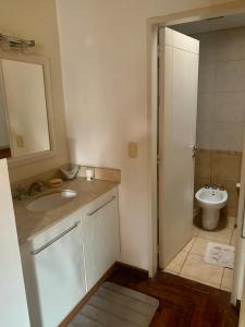 a bathroom with a sink and a toilet at HERMOSO DÚPLEX DE CATEGORÍA COMPLETAMENTE EQUIPADO in Cordoba +34 photos
