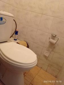 baño con aseo y papel higiénico en X.ata 3 en Almaty