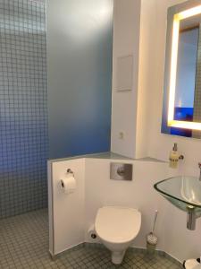 a bathroom with a toilet and a sink at Hotel CPH Living in Copenhagen