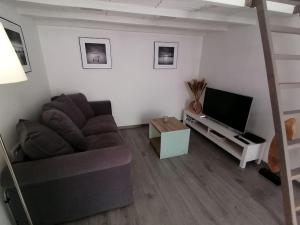 Televízia a/alebo spoločenská miestnosť v ubytovaní BEM56 Apartman
