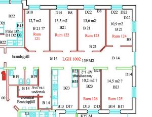 Půdorys ubytování Vallabiten Rum och Lägenheter