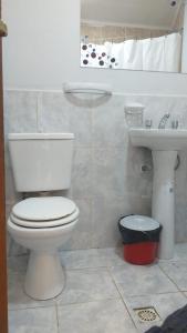 a bathroom with a toilet and a sink at Terra Apart Hotel in El Calafate