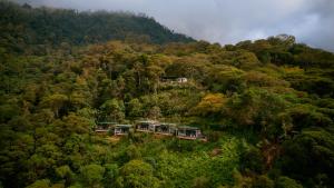an aerial view of a house in the middle of a forest at Vista Celestial in Uvita