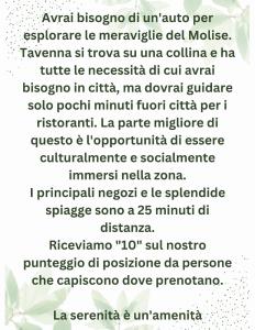 a paragraph of text on a white background at Ancient Stone 'Casa Rosa'- Sea and Mountain View Tranquil Borgo in Tavenna
