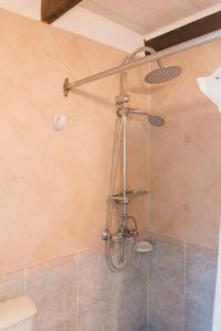 een douche met een douchekop in de badkamer bij Solar de amigos in Tandil