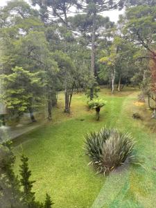 una vista aérea de un parque con árboles y césped en Privilege Apart hotel Mountain Village, en Canela