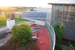an overhead view of a park on a building at Modern apartment with Sauna, near Transit Hub/Dixi in Vantaa