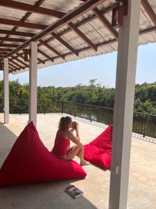 Balkón nebo terasa v ubytování Bali Villa Mirissa