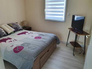 Sjónvarps- og/eða afþreyingartæki á location chambre dans plain pied 2 chambres louable