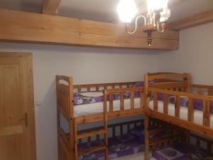 Postel nebo postele na pokoji v ubytování Byt Kněžice u Vrchlabí