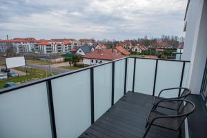 Balkón alebo terasa v ubytovaní Nowoczesny apartament Ludova
