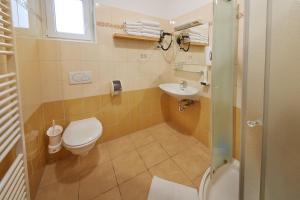 bagno con servizi igienici e lavandino di Rute Hotel and Apartments a Kranjska Gora