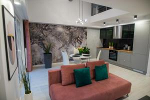 Kuchyň nebo kuchyňský kout v ubytování Nowoczesny apartament na Warmii i Mazurach z garażem