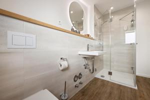 Bilik mandi di My Suite Leesch - Hotel & Restaurant nahe Büsum - Hunde herzlich willkommen