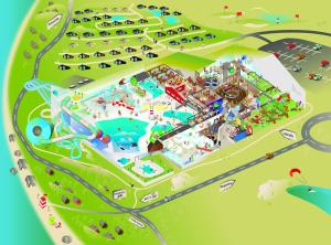 an illustration of a map of a water park at Lalandia Søndervig in Søndervig