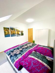 a bedroom with a large bed in a room at Casa Nero in Leimen