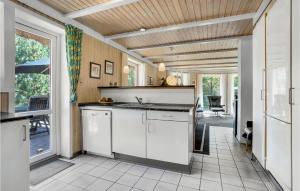 ブラーバンドにあるAwesome Home In Blvand With 4 Bedrooms, Sauna And Indoor Swimming Poolのキッチン(シンク、カウンタートップ付)