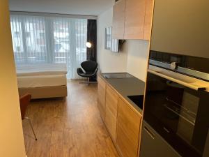 Kuchyň nebo kuchyňský kout v ubytování Saaserhof Apartments