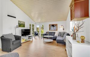 un soggiorno con due divani e una TV di Three-Bedroom Holiday Home In Vejers Strand a Vejers Strand