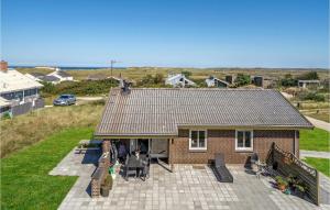 an aerial view of a house with a patio at Holiday Home Clemmessti in Klitmøller