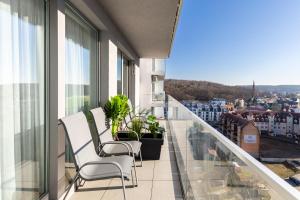 Balkon lub taras w obiekcie Balticus Apartamenty Standard Promenada Gwiazd 14