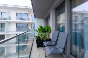Balkon lub taras w obiekcie Balticus Apartamenty Standard Promenada Gwiazd 14