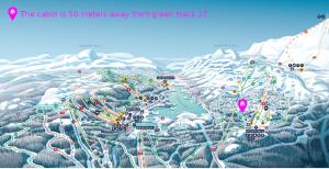 a map of a ski resort with snow at Gaustablikk hytta ski-in ski-out in Gaustablikk
