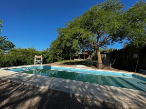 a swimming pool in a yard with a tree at el PARAISO in Villa Anizacate