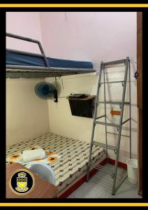 a bunk bed with a ladder in a room at White Knights Dumaguete in Dumaguete
