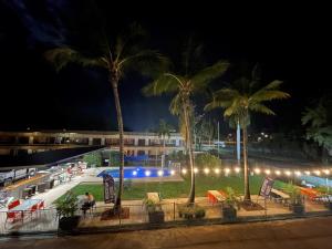 凯瑟琳松树汽车旅馆的一群棕榈树在公园里度过夜晚