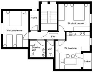Plán poschodí v ubytovaní Gostanova Appartements