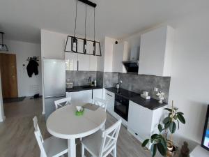 Kuchyňa alebo kuchynka v ubytovaní Apart Białe Augustów