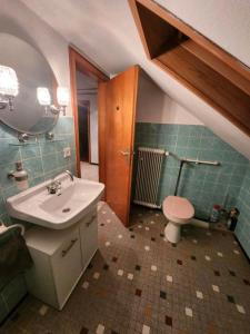 ein Bad mit einem Waschbecken und einem WC in der Unterkunft Ferienwohnung Michelle in Waldrach