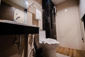 Koupelna v ubytování JS HOTEL