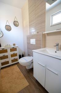 ein Bad mit einem WC und einem Waschbecken in der Unterkunft Ventum Luxury House Bjelasnica in Sarajevo