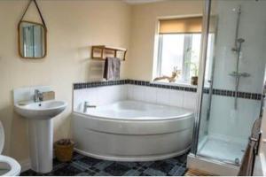 Ένα μπάνιο στο Spacious Family Home Minutes from the Beach +33 φωτογραφίες