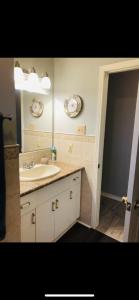a bathroom with a sink and a mirror at Sun Chaser Bay in Carrying Place