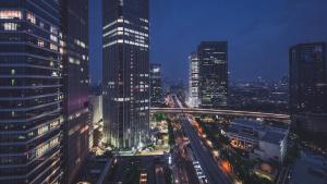 Nespecifikovaný výhled na destinaci Jakarta nebo výhled na město při pohledu z hotelu
